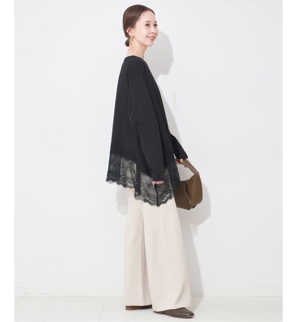 SLOBE IENA「《WEB限定/追加6》レースコンビカットソー」|Tシャツ・カットソー|