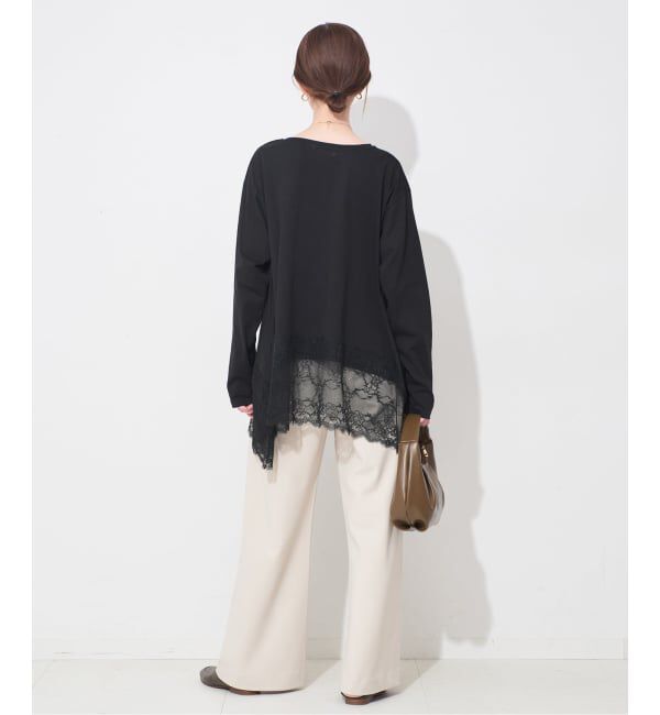 SLOBE IENA「《WEB限定/追加6》レースコンビカットソー」|Tシャツ・カットソー|