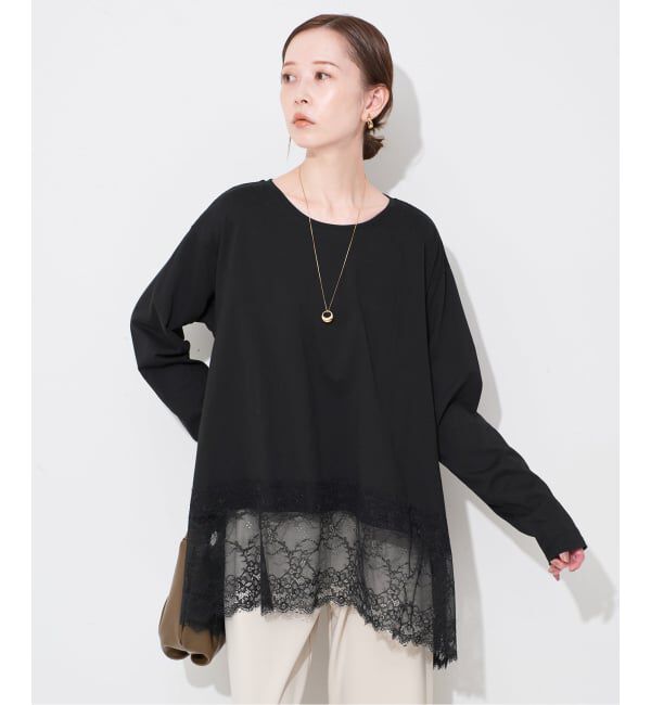 SLOBE IENA「《WEB限定/追加6》レースコンビカットソー」|Tシャツ・カットソー|