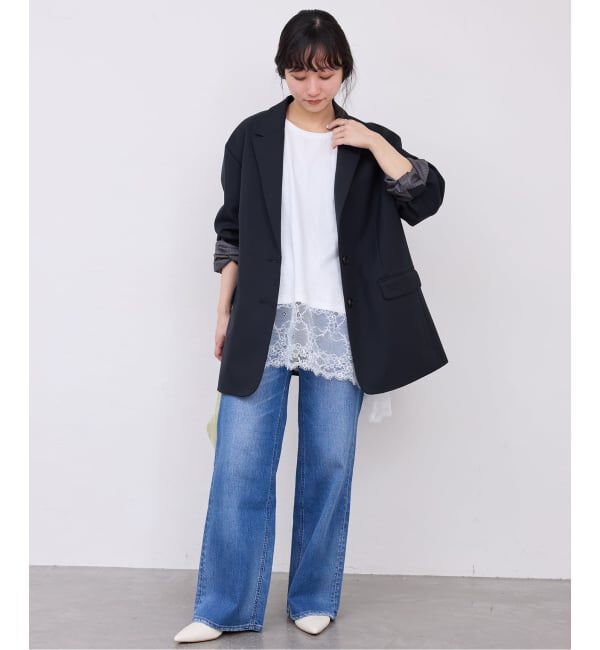 SLOBE IENA「《WEB限定/追加6》レースコンビカットソー」|Tシャツ・カットソー|