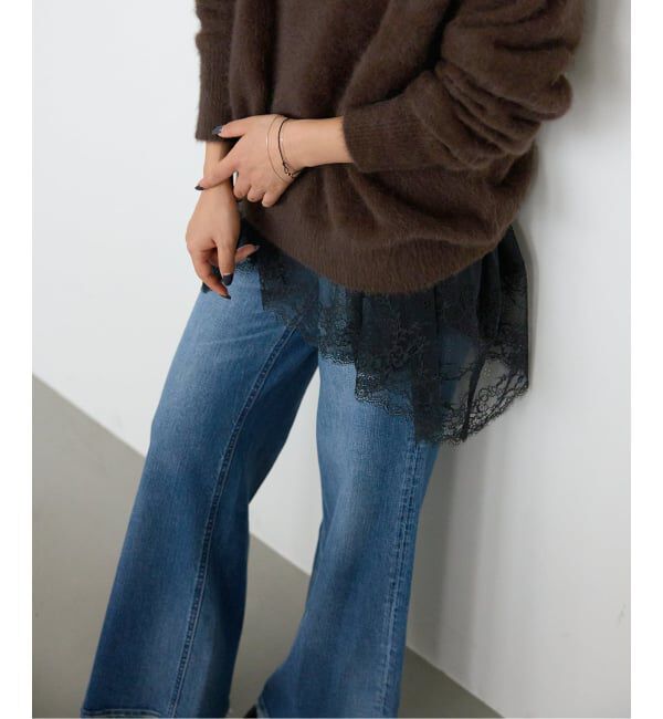 SLOBE IENA「《WEB限定/追加6》レースコンビカットソー」|Tシャツ・カットソー|