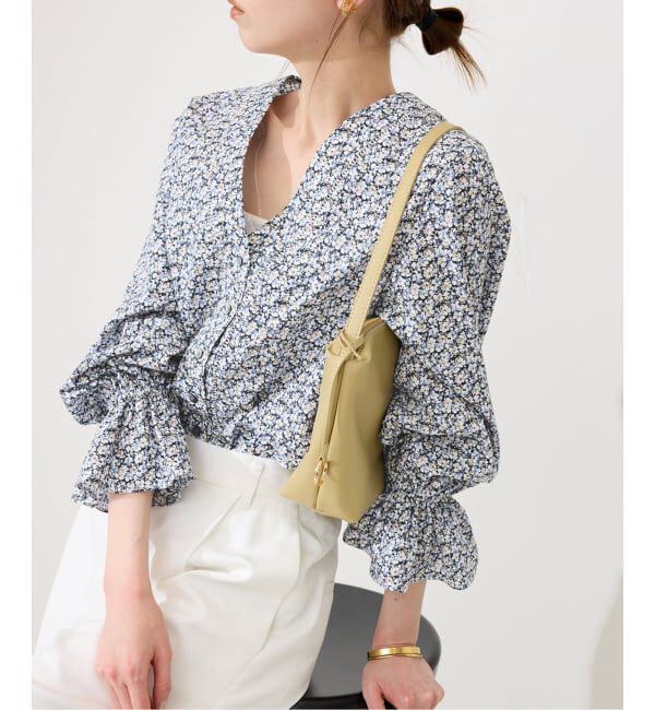 SLOBE IENA「《予約》Vネックフレアスリーブブラウス」|シャツ・ブラウス|