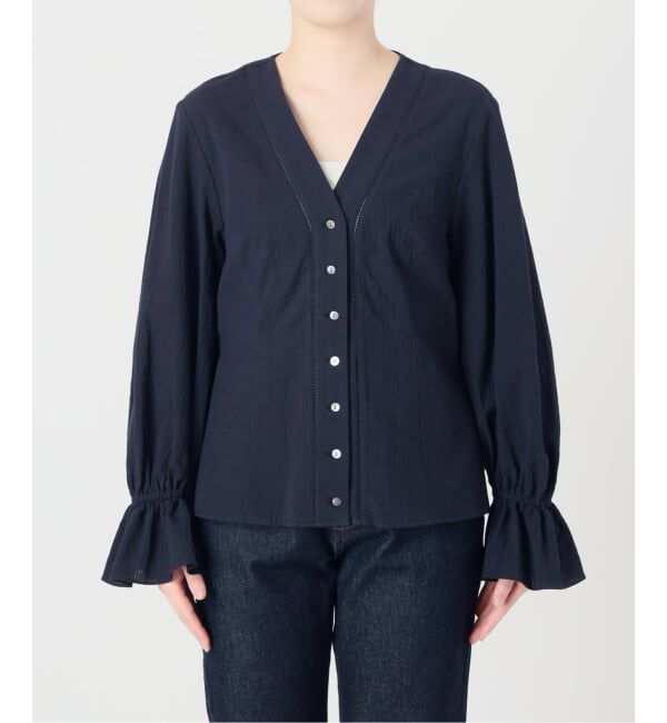 SLOBE IENA「《予約》Vネックフレアスリーブブラウス」|シャツ・ブラウス|