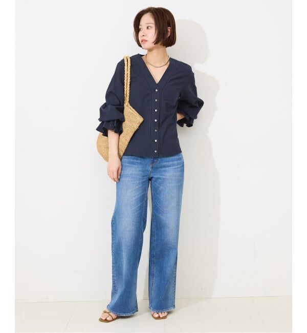 SLOBE IENA「《予約》Vネックフレアスリーブブラウス」|シャツ・ブラウス|