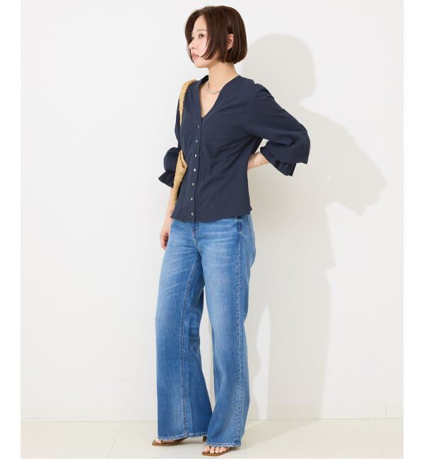 SLOBE IENA「《予約》Vネックフレアスリーブブラウス」|シャツ・ブラウス|
