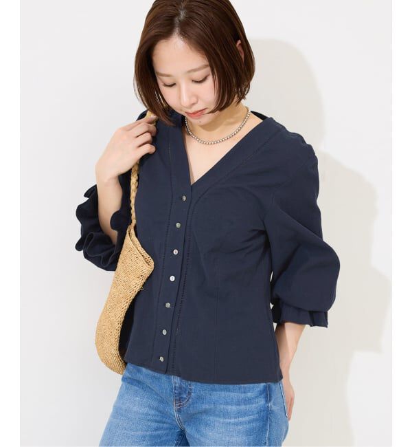 SLOBE IENA「《予約》Vネックフレアスリーブブラウス」|シャツ・ブラウス|