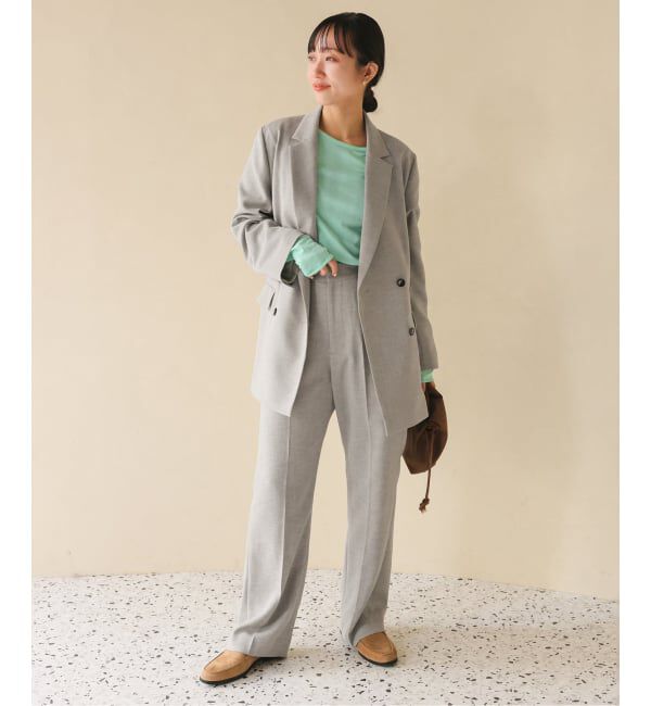 SLOBE IENA「《WEB限定/セットアップ対応可/追加3》ウォッシャブルツイルダブルジャケット」|テーラードジャケット|