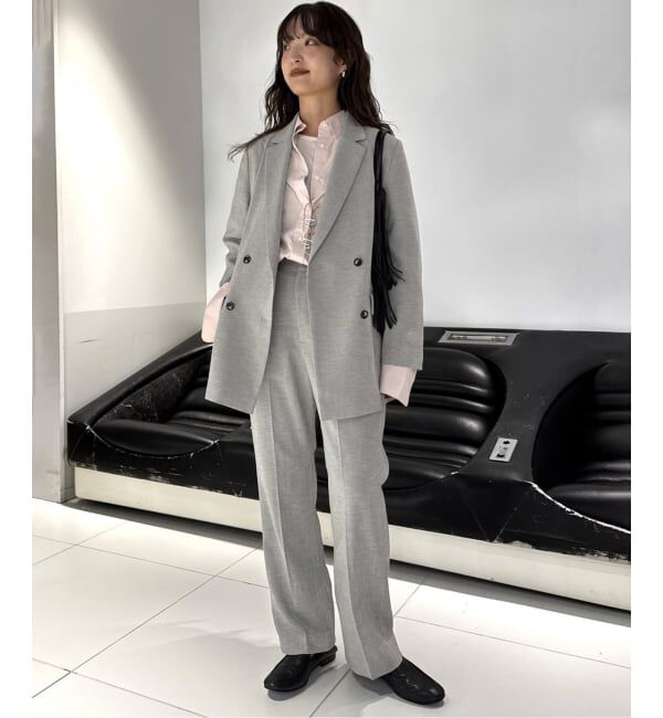 SLOBE IENA「《WEB限定/セットアップ対応可/追加3》ウォッシャブルツイルダブルジャケット」|テーラードジャケット|