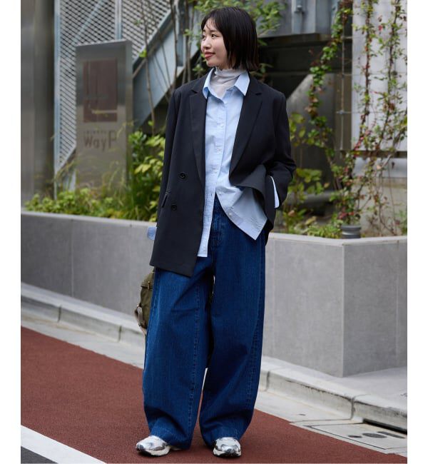 SLOBE IENA「《WEB限定/セットアップ対応可/追加3》ウォッシャブルツイルダブルジャケット」|テーラードジャケット|