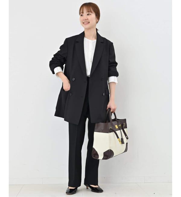 SLOBE IENA「《WEB限定/セットアップ対応可/追加3》ウォッシャブルツイルダブルジャケット」|テーラードジャケット|