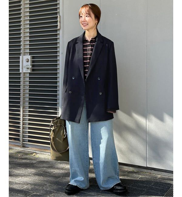 SLOBE IENA「《WEB限定/セットアップ対応可/追加3》ウォッシャブルツイルダブルジャケット」|テーラードジャケット|