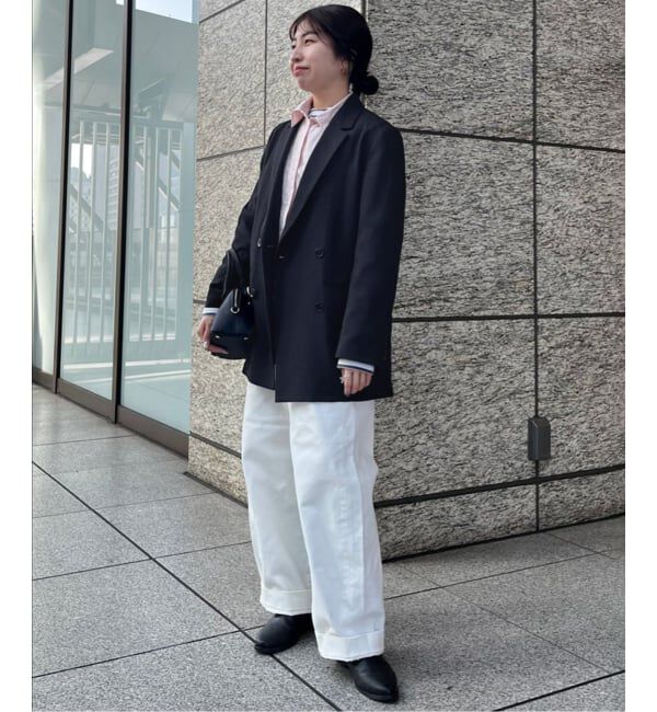 SLOBE IENA「《WEB限定/セットアップ対応可/追加3》ウォッシャブルツイルダブルジャケット」|テーラードジャケット|