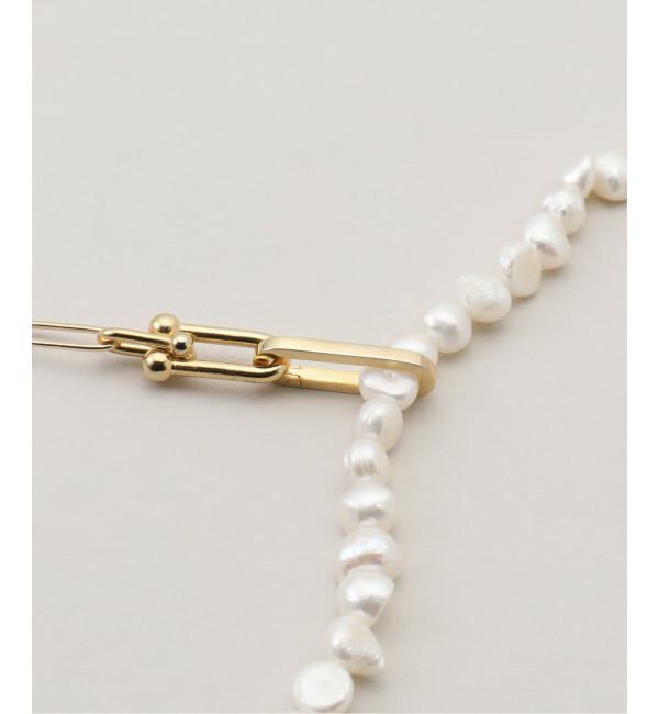 IENA「EO/イオ PEARL&PC CHAIN NECKLACE WITH ONYX ネックレス BO26SS-08」|ネックレス|