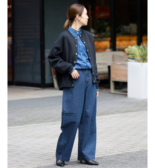 SLOBE IENA「《WEB限定/追加予約》LE DENIM カーブバギーデニムパンツ」|デニム|
