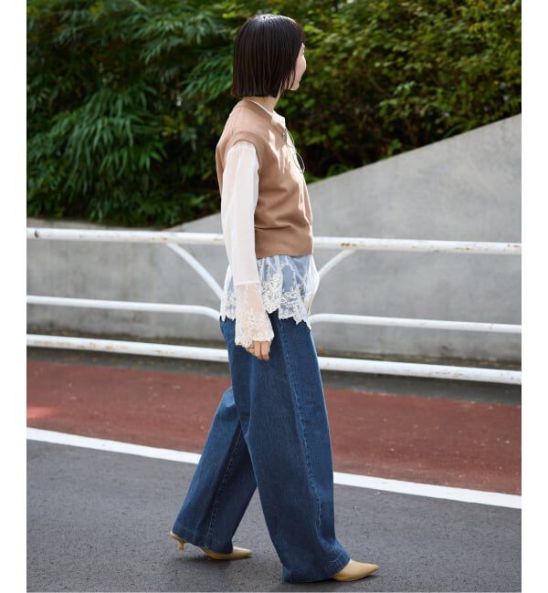 SLOBE IENA「《WEB限定/追加予約》LE DENIM カーブバギーデニムパンツ」|デニム|