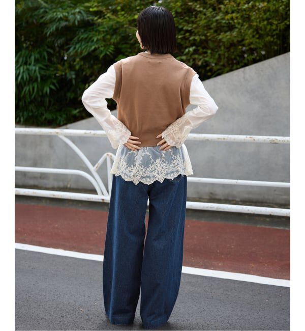 SLOBE IENA「《WEB限定/追加予約》LE DENIM カーブバギーデニムパンツ」|デニム|