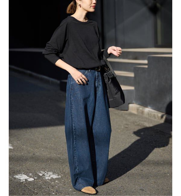 SLOBE IENA「《WEB限定/追加予約》LE DENIM カーブバギーデニムパンツ」|デニム|