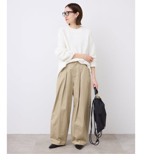 SLOBE IENA「《接触冷感/追加3予約》ライトチノタックカーブトラウザー」|チノ|