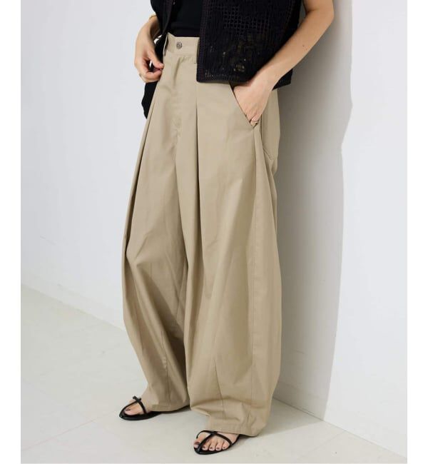 SLOBE IENA「《接触冷感/追加3予約》ライトチノタックカーブトラウザー」|チノ|