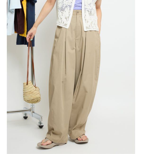 SLOBE IENA「《接触冷感/追加3予約》ライトチノタックカーブトラウザー」|チノ|