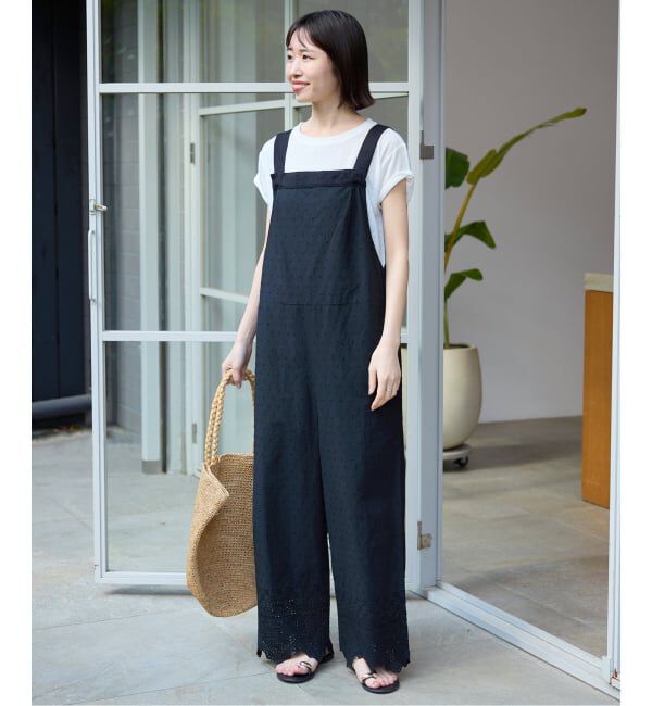 SLOBE IENA「《予約》エンブロイダリーレースサロペット」|オールインワン|