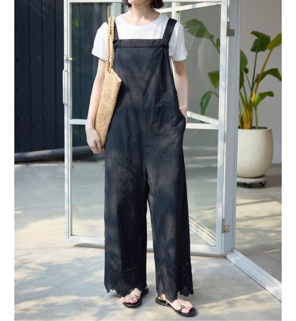 SLOBE IENA「《予約》エンブロイダリーレースサロペット」|オールインワン|