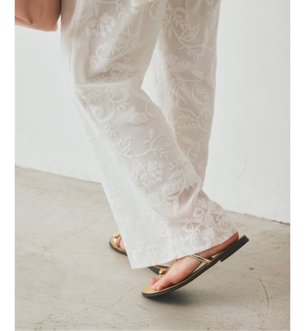 SLOBE IENA「《シリーズあり/予約》レースカットパンツ」|その他|ホワイト
