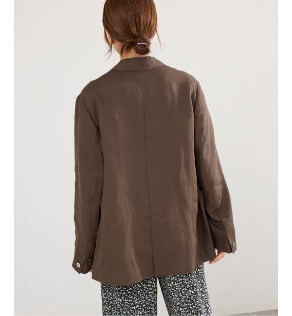 IENA「《追加予約》ウォッシャブル ソフトリネン リラックスジャケット」|テーラードジャケット|