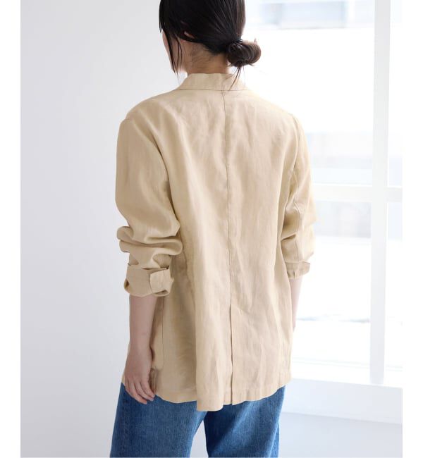 IENA「《追加予約》ウォッシャブル ソフトリネン リラックスジャケット」|テーラードジャケット|