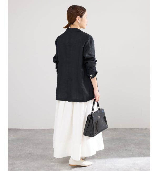 IENA「《追加予約》ウォッシャブル ソフトリネン リラックスジャケット」|テーラードジャケット|