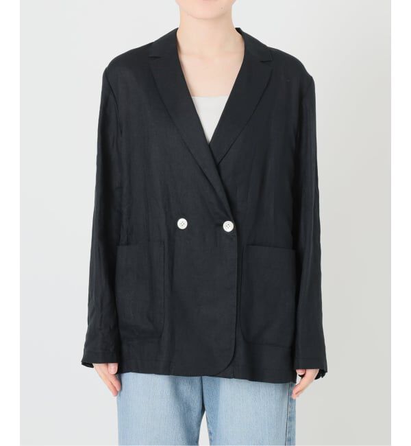 IENA「《追加予約》ウォッシャブル ソフトリネン リラックスジャケット」|テーラードジャケット|
