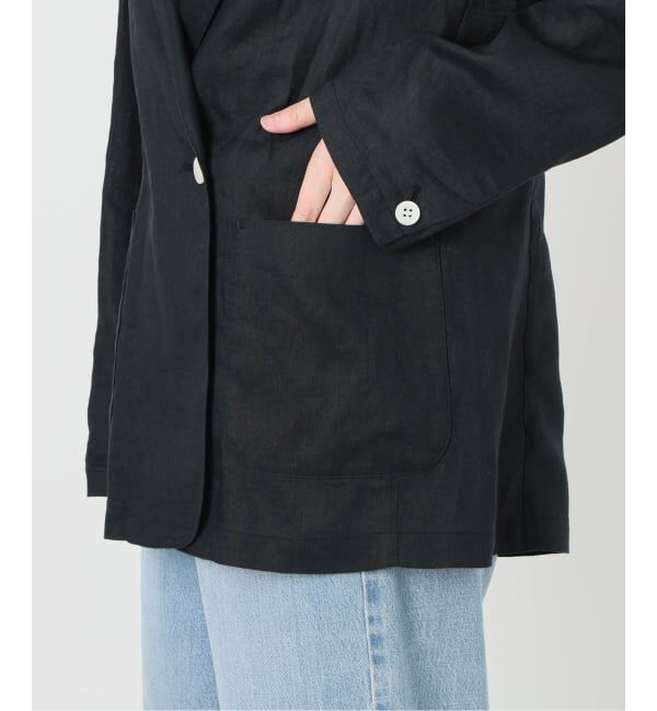 IENA「《追加予約》ウォッシャブル ソフトリネン リラックスジャケット」|テーラードジャケット|