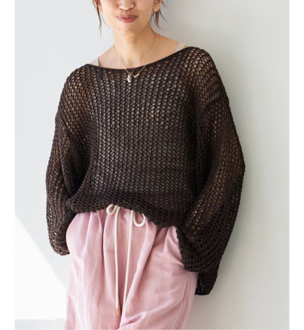 IENA「《予約》ギマメッシュプルオーバー」|ニット・セーター|ブラウン