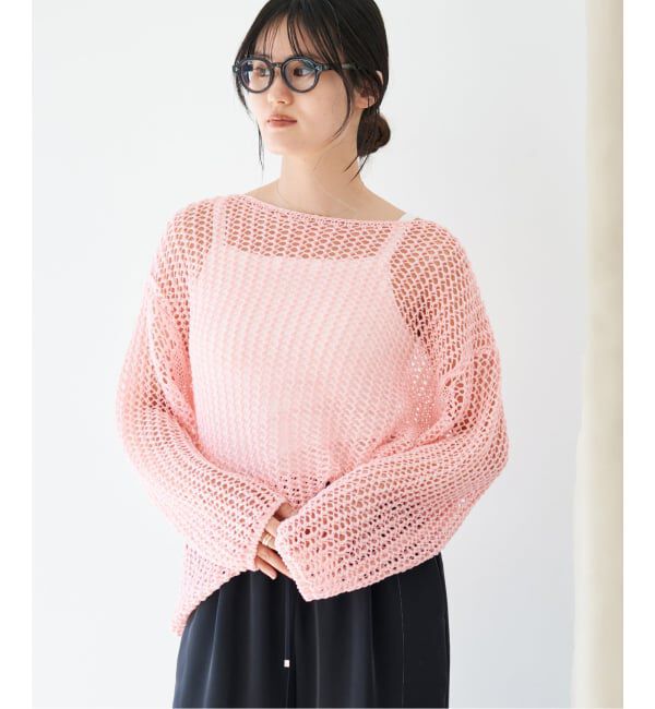 IENA「《予約》ギマメッシュプルオーバー」|ニット・セーター|ピンク