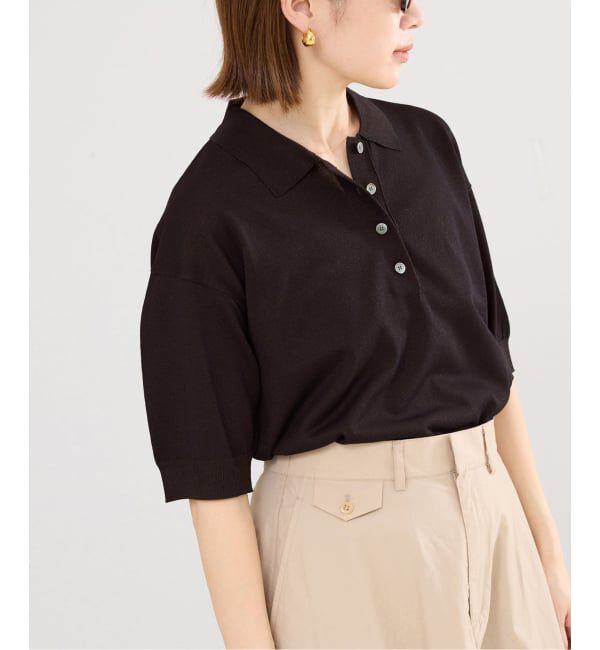 IENA「《予約》LEVITA襟付きプルオーバー」|ニット・セーター|ブラウン