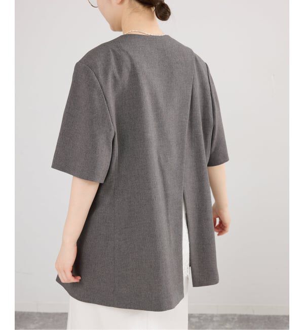 IENA「《セットアップ対応/予約》 トロピカルハーフジャケット」|ノーカラージャケット|