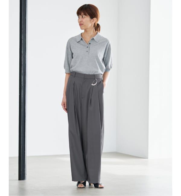 IENA「《洗濯機洗い可/予約》UVカット/接触冷感 ツイルコクーンスラックス」|スラックス|