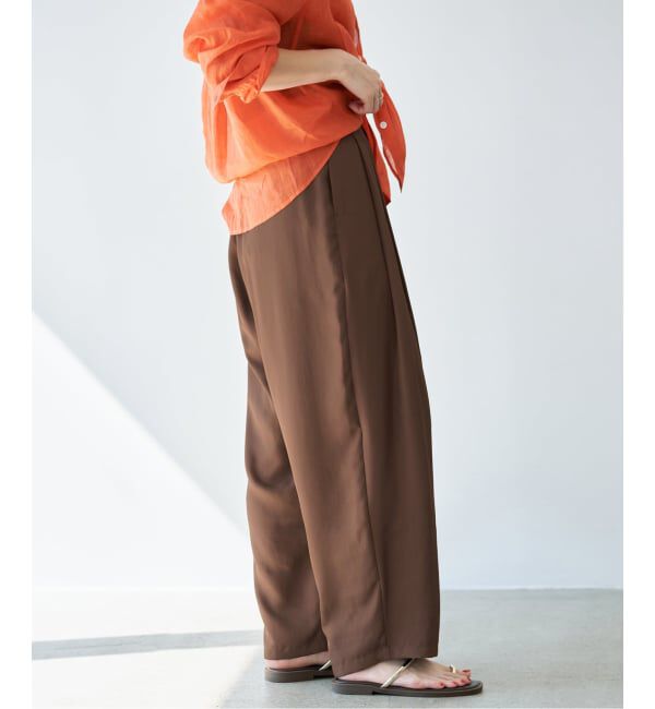 IENA「《洗濯機洗い可/予約》UVカット/接触冷感 ツイルコクーンスラックス」|スラックス|