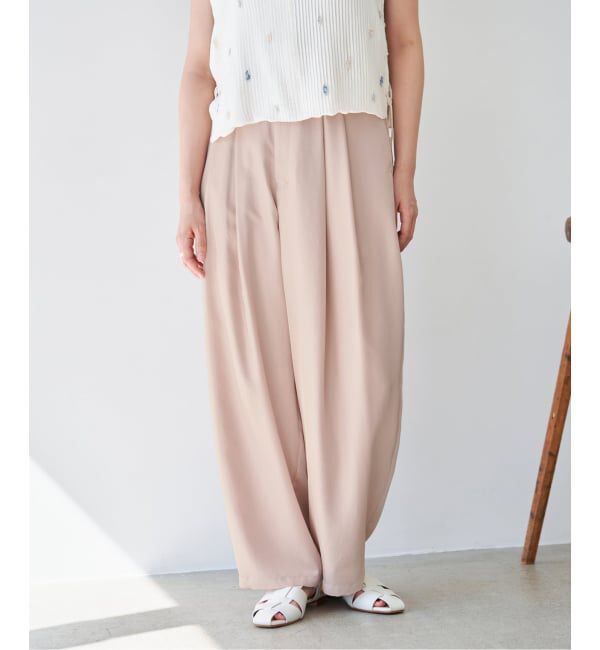 IENA「《洗濯機洗い可/予約》UVカット/接触冷感 ツイルコクーンスラックス」|スラックス|