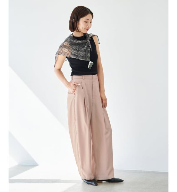 IENA「《洗濯機洗い可/予約》UVカット/接触冷感 ツイルコクーンスラックス」|スラックス|