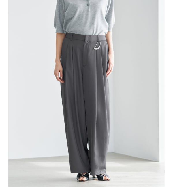 IENA「《洗濯機洗い可/予約》UVカット/接触冷感 ツイルコクーンスラックス」|スラックス|