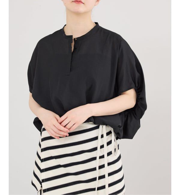 IENA「《WEB限定/追加5予約》ニュアンスドルマンブラウス」|シャツ・ブラウス|ブラック