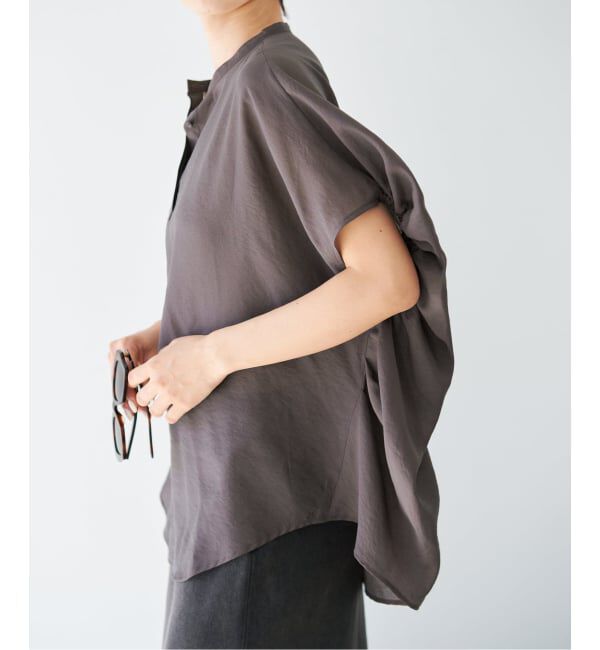 IENA「《WEB限定/追加5予約》ニュアンスドルマンブラウス」|シャツ・ブラウス|ブラウン