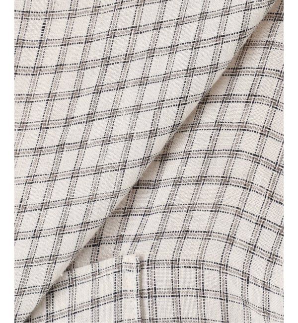 IENA「《セットアップ対応/予約》フレンチリネンチェックレギュラーカラーシャツ」|シャツ・ブラウス|