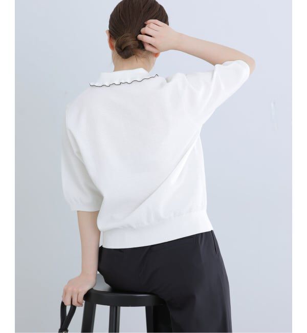 IENA「《WEB限定/追加2予約》フリルプルオーバー」|ニット・セーター|