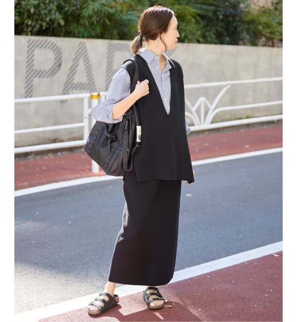 SLOBE IENA「《WEB限定/追加予約》ダブルフェイスコットンニットベスト」|ベスト・ジレ|