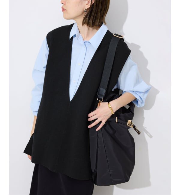 SLOBE IENA「《WEB限定/追加予約》ダブルフェイスコットンニットベスト」|ベスト・ジレ|