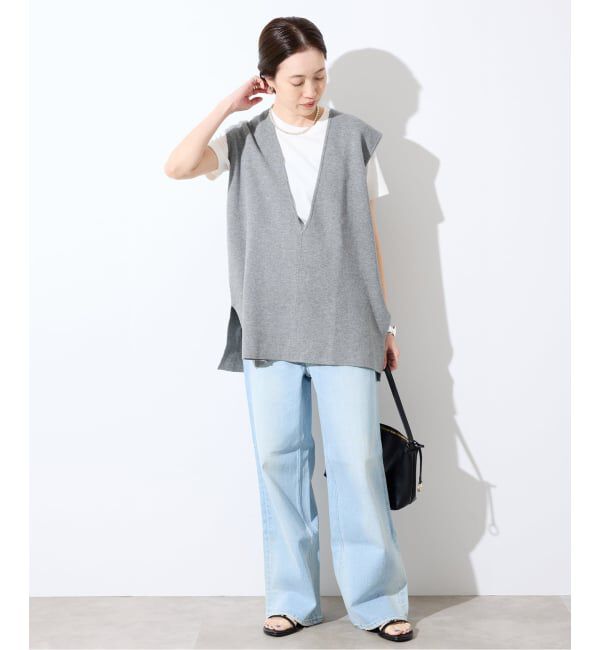 SLOBE IENA「《WEB限定/追加予約》ダブルフェイスコットンニットベスト」|ベスト・ジレ|