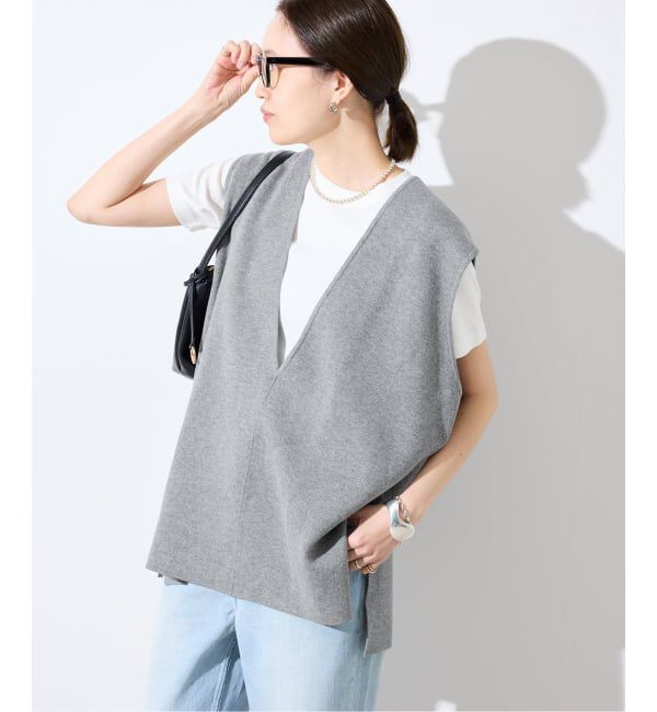 SLOBE IENA「《WEB限定/追加予約》ダブルフェイスコットンニットベスト」|ベスト・ジレ|