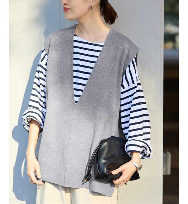 SLOBE IENA「《WEB限定/追加予約》ダブルフェイスコットンニットベスト」|ベスト・ジレ|